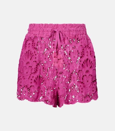 High-rise cotton lace shorts - Farm Rio - Modalova