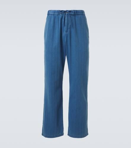 Rocha herringbone cotton twill wide-leg pants - Frescobol Carioca - Modalova