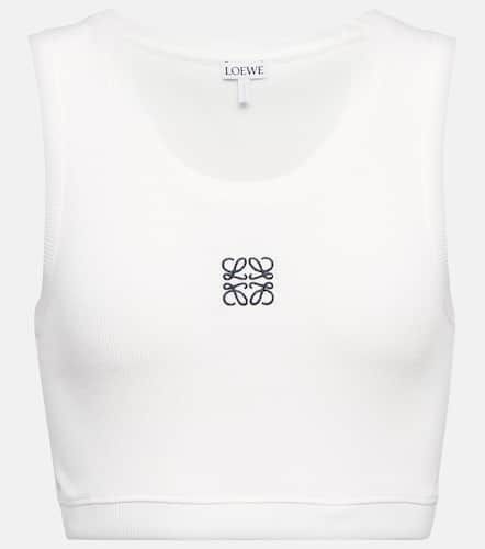Anagram cropped cotton-blend tank top - Loewe - Modalova