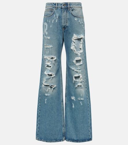 Jeans distressed a gamba larga e vita alta - Rabanne - Modalova