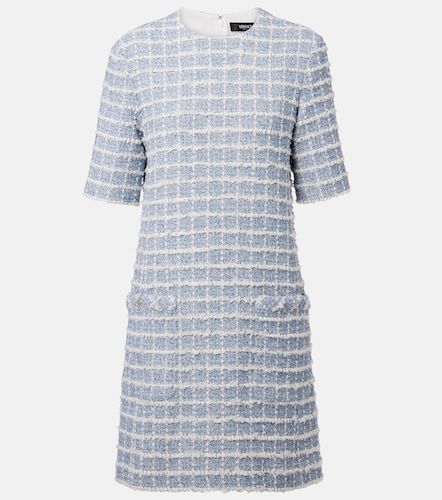Checked cotton-blend tweed minidress - Versace - Modalova
