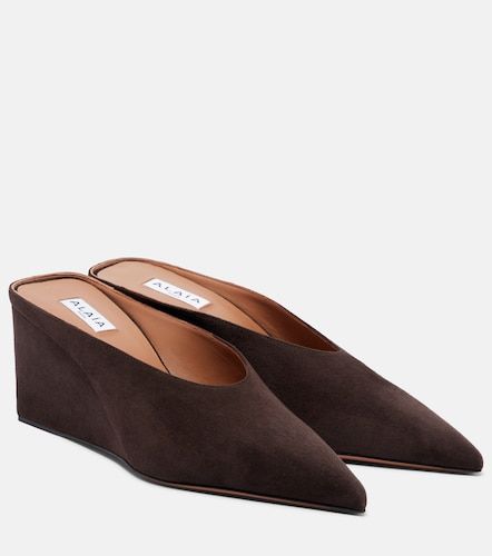 Alaia Cube suede wedge mules - Alaia - Modalova