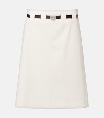 Minifalda de algodón y seda con cinturón - Ferragamo - Modalova