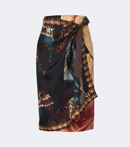 Falda envolvente de seda estampada - Dries Van Noten - Modalova