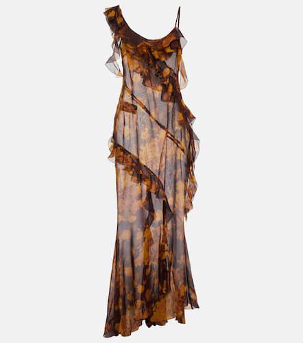 Ruffled floral silk georgette gown - Alessandra Rich - Modalova