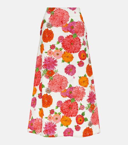 A-Long floral cotton midi skirt - La DoubleJ - Modalova