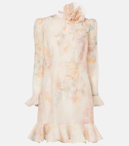 Crush floral linen and silk minidress - Zimmermann - Modalova