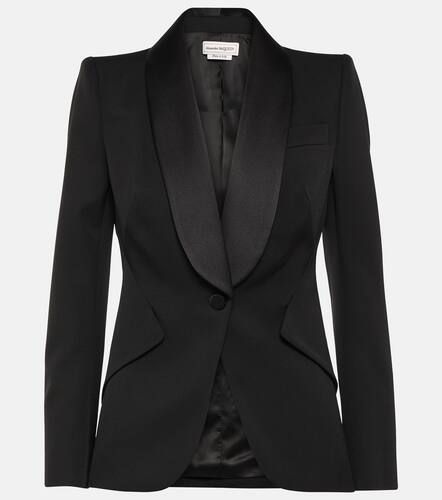 Blazer de lana con ribete de satén - Alexander McQueen - Modalova