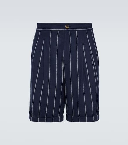 Chalk stripe linen, wool, and silk-blend shorts - Brunello Cucinelli - Modalova