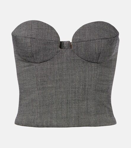 Herringbone wool-blend bustier top - Magda Butrym - Modalova