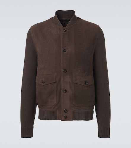 Giacca bomber in suede con cotone - Slowear - Modalova