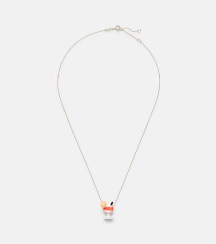 Cocktail 9kt charm necklace with mother of pearl and coral - Aliita - Modalova