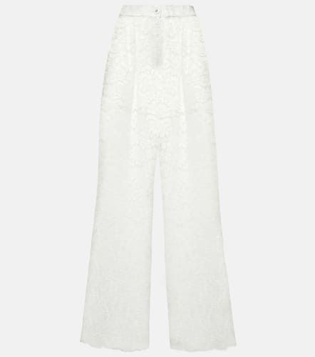 High-rise lace wide-leg pants - Dolce&Gabbana - Modalova
