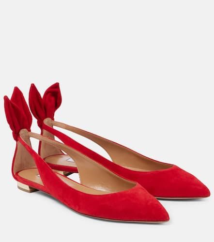 Ballerinas Bow Tie aus Veloursleder - Aquazzura - Modalova