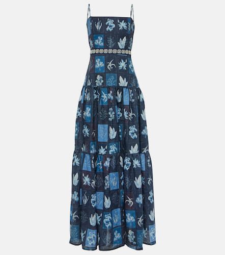 Lima Algae printed linen maxi dress - Agua by Agua Bendita - Modalova