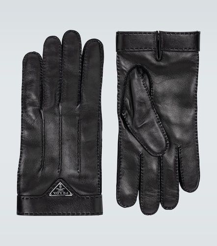 Prada Leather gloves with logo - Prada - Modalova