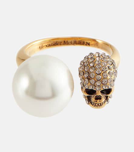 Anello con perla bijoux e cristalli - Alexander McQueen - Modalova