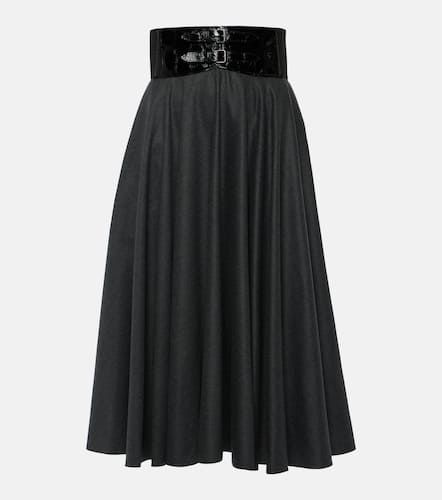 Alaïa Jupe midi en laine vierge - Alaia - Modalova