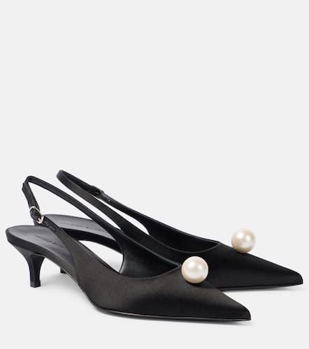 Embellished satin slingback pumps - Magda Butrym - Modalova