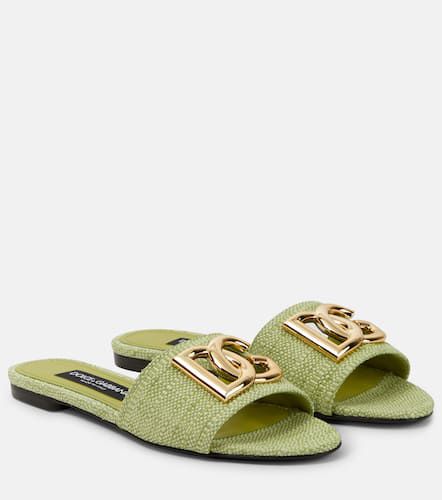 Sandalias de rafia con logo DG - Dolce&Gabbana - Modalova