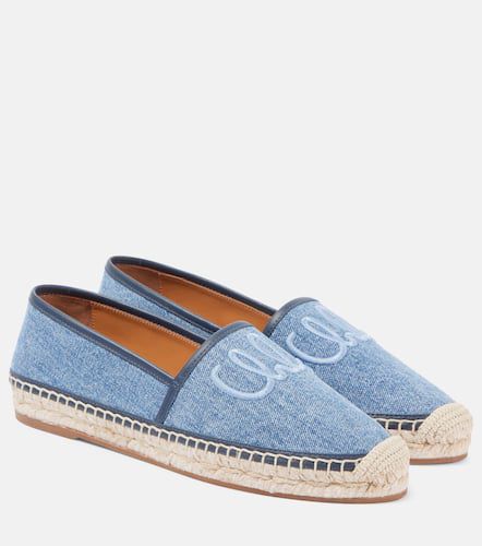 Chloé Bestickte Espadrilles Isla aus Denim - Chloe - Modalova