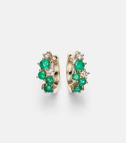 X Wicked pendientes Emerald City de oro de 14 ct con esmeraldas y diamantes - Sydney Evan - Modalova