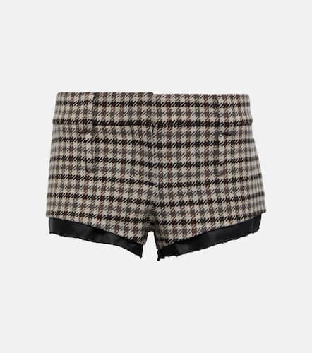 Houndstooth virgin wool shorts - Miu Miu - Modalova