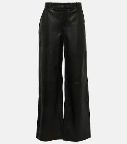 High-rise leather wide-leg pants - Frame - Modalova