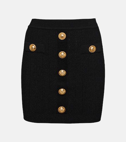 Minifalda de punto con tiro alto - Balmain - Modalova