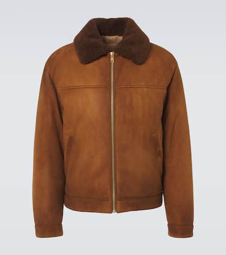 Shearling-trimmed suede jacket - Prada - Modalova