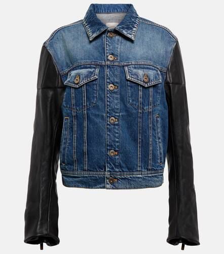 Tod's Leather-paneled denim jacket - Tod's - Modalova