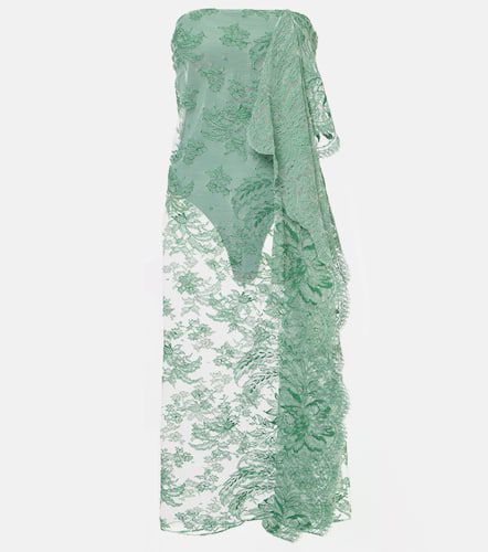 Strapless floral lace midi dress - Christopher Esber - Modalova