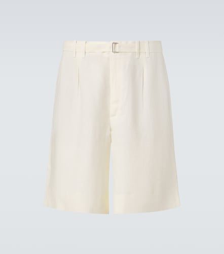 Stoffa Belted linen Bermuda shorts - Stoffa - Modalova