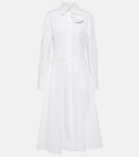 Floral-appliquÃ© cotton poplin shirt dress - Valentino - Modalova