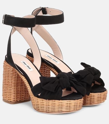 Sandalias de gamuza con plataforma - Miu Miu - Modalova