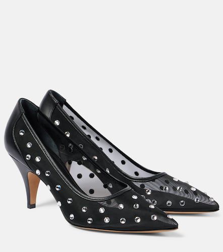 River embellished leather-trimmed pumps - Khaite - Modalova