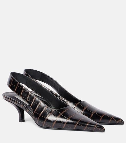 Croc-effect leather slingback pumps - Toteme - Modalova