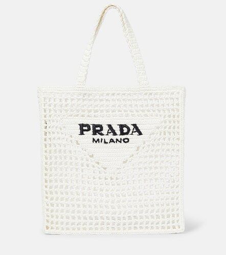 Small raffia-effect crochet shopper - Prada - Modalova