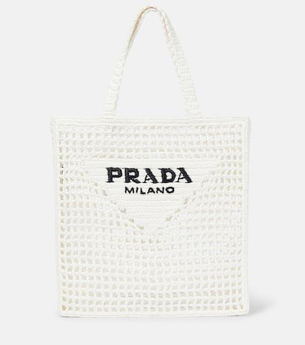 Prada Tote de rafia con logo - Prada - Modalova