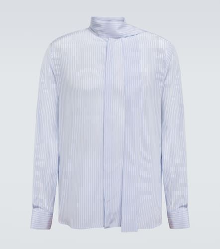 Self-tie pinstriped washed silk shirt - Valentino - Modalova