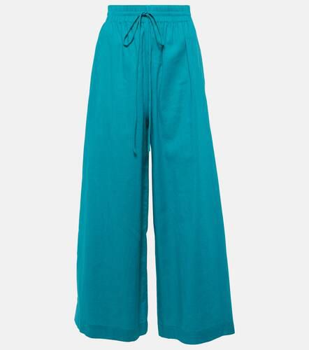 Orquidea linen and cotton wide-leg pants - Adriana Degreas - Modalova