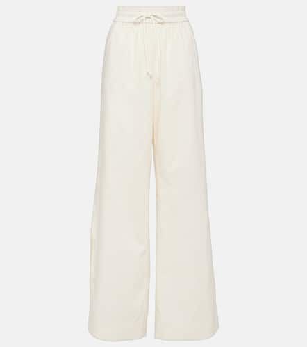 High-rise cotton-blend wide-leg pants - Frame - Modalova