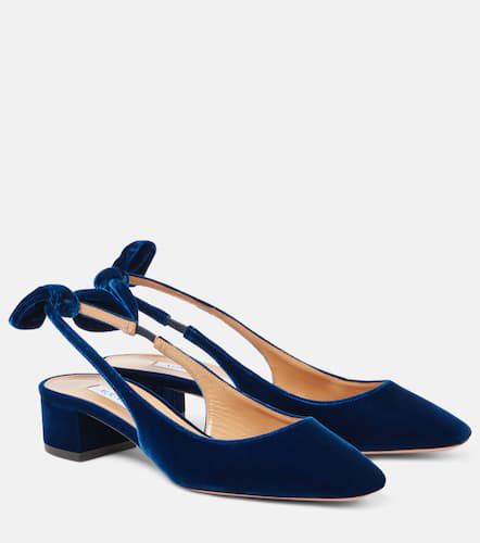 Pumps slingback Very Bow Tie 35 in velluto - Aquazzura - Modalova