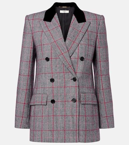 Checked double-breasted wool jacket - Chloe - Modalova