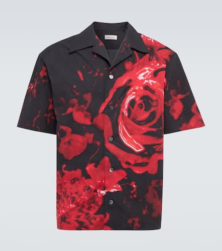 Floral cotton poplin bowling shirt - Alexander McQueen - Modalova