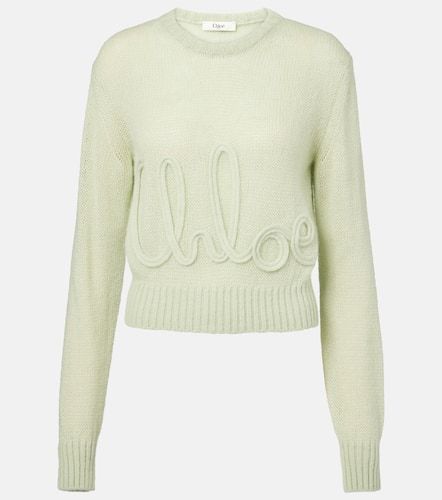 Chloé Jersey de alpaca y seda con logo - Chloe - Modalova