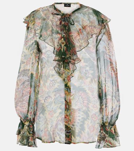 Blusa de seda floral con volante - Etro - Modalova