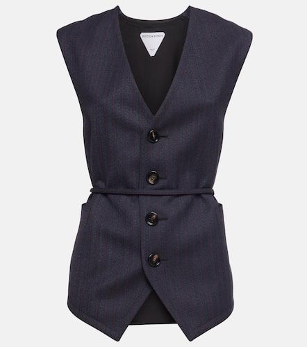 Tie-detail striped wool vest - Bottega Veneta - Modalova