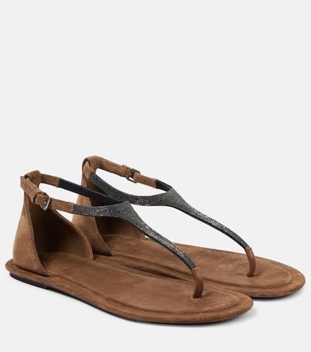 Monili suede thong sandals - Brunello Cucinelli - Modalova