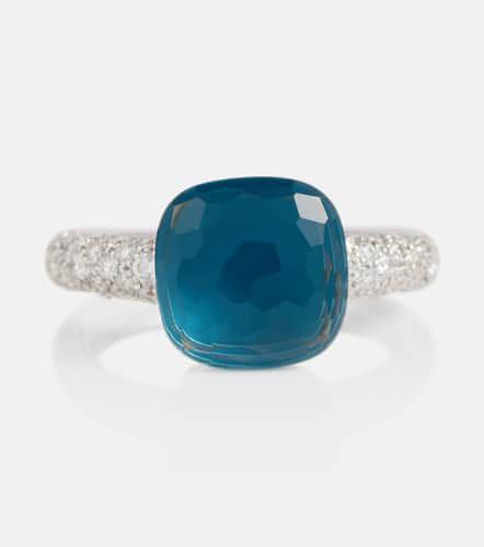 Nudo Ring Classic aus 18kt Weiß- und Roségold mit Diamanten und London Blue Topaz - Pomellato - Modalova